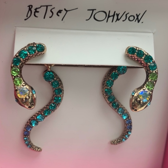 Betsey johnson snake earrings nwt - Picture 2 of 2